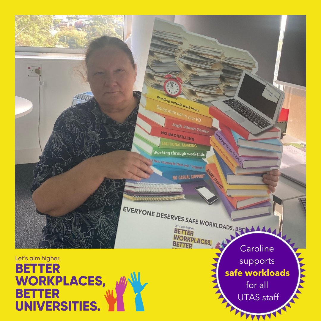nteu_tas's tweet photo. Staff at UTAS deserve a workplace which safe from work overload. #BetterUnisNWA #safework #BetterUTAS #politas @NTEUnion https://t.co/wQFZIpNceo