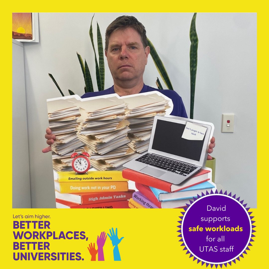 nteu_tas's tweet photo. Staff at UTAS deserve a workplace which safe from work overload. #BetterUnisNWA #safework #BetterUTAS #politas @NTEUnion https://t.co/wQFZIpNceo