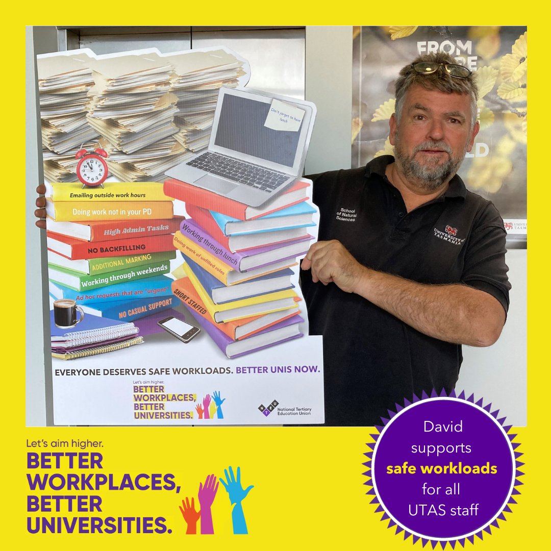 nteu_tas's tweet photo. Staff at UTAS deserve a workplace which safe from work overload. #BetterUnisNWA #safework #BetterUTAS #politas @NTEUnion https://t.co/wQFZIpNceo