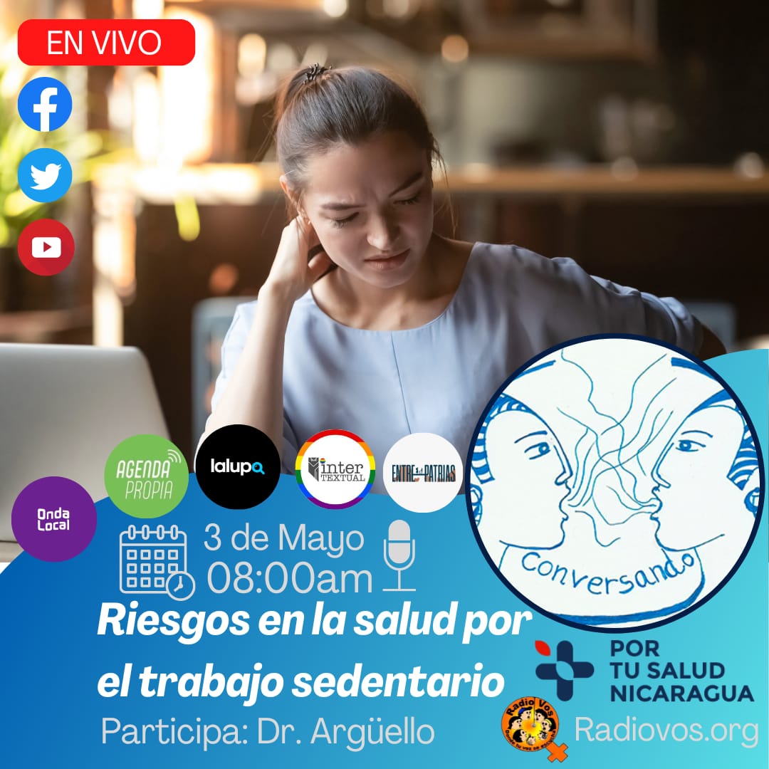Acompáñanos en esta conversación sobre las afectaciones en la salud por trabajar mucho tiempo sentada o sentado, y qué recomendaciones les brindo para cuidar de nuestra salud en el trabajo. #PorTuSaludNicaragua #Salud #Trabajo