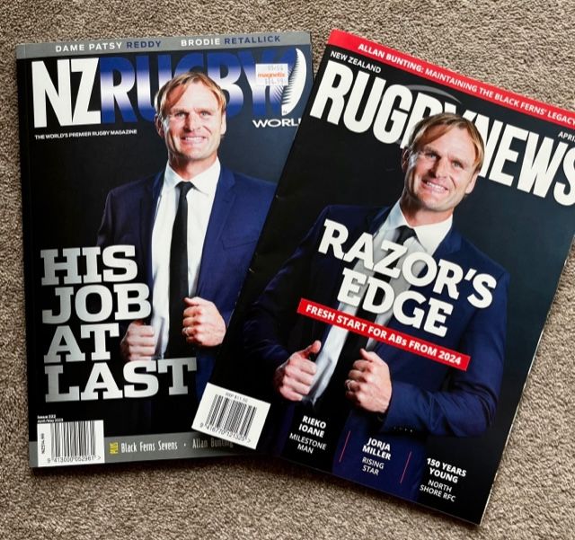 NewZealand has two very good monthly rugby magazines. Can we conclude from these two latest cover shots that the editorial staff of both don't talk to each other? Or, independently, they just have to make do with what is handed to them for use from the NZRU bosses?