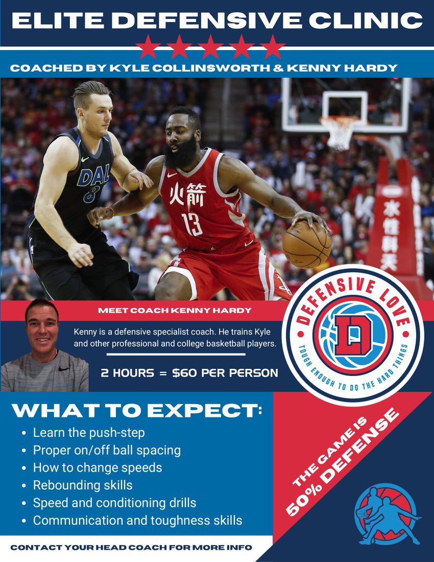 DefensiveLove's tweet image. Any teams, clubs, or groups wanting some elite training here is the info for our 2 hour defensive clinic! We have openings in May! Dm us for more info