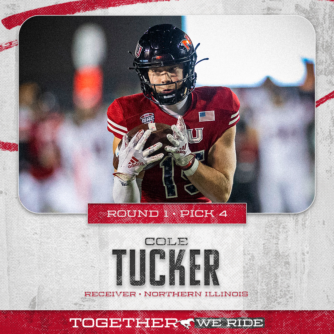 Calgary Stampeders (@calstampeders) on Twitter photo With our first pick of the 2023 #CFLDraft, we select <a href="/NIU_Football/">NIU Football</a> receiver Cole Tucker at number four overall!
#TogetherWeRide With our first pick of the 2023 #CFLDraft, we select <a href="/NIU_Football/">NIU Football</a> receiver Cole Tucker at number four overall!
#TogetherWeRide