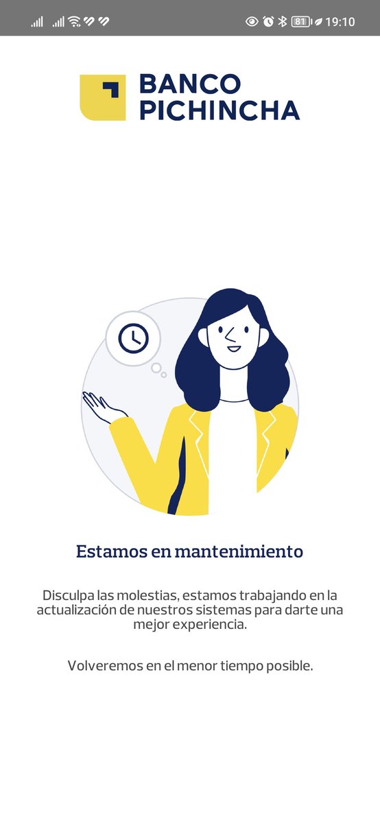 robuclax's tweet photo. Ya está raro que justamente cada fin de mes se descomponen aplicación y web, ya huele feo esto  #BancoPichincha https://t.co/7PXYKs2oOo