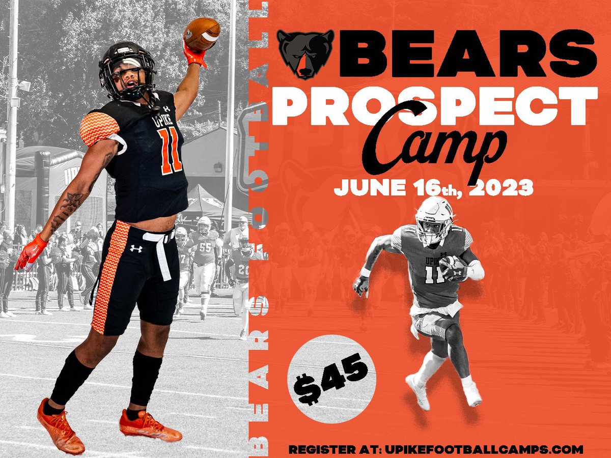 CoachMikeHarris's tweet photo. π RECRUITS π
βΌοΈ June 16th βΌοΈ
45 more days until @UPIKEFOOTBALL Prospect Camp!
π We want to see your talent.
Come Compete! #GivingOutOffers
Register:
https://t.co/N9BUQOC11z https://t.co/CGN8ssRMCK