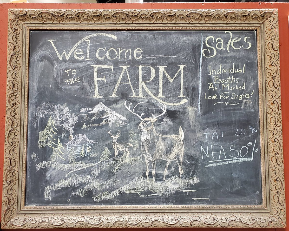 You all love the deer so much, we haven't had our chalkboard artist replace them yet - though we did update it a but, using green to cover the white snowy ground. And it hasn't snowed since. Coincidence...? Or magic?!
#fmweather #QuestionForTheAges #chalkboardart #seeyouatthefarm