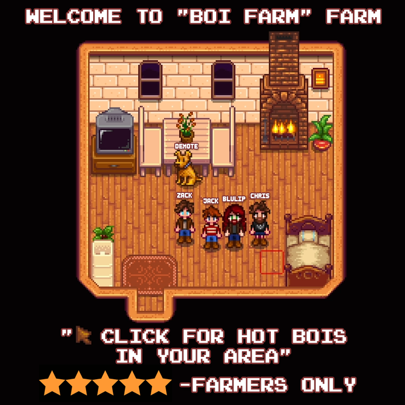 TenMoreMinutes_'s tweet photo. Chris is hoeing up a storm down on the Boi Farm! Why not pay the ole ranch a visit and see what the Stardew Valley crew are up to on Twitch
https://t.co/LqBwd9gP4I
#TwitchStreamer #TwitchAffiliate #Twitch #Streaming #StardewValley #StardewValleyCoOp #BoiFarm https://t.co/HkmczMyk4v
