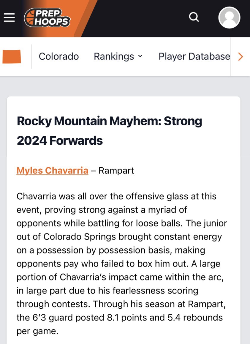 7070Athletics (@7070athletics) on Twitter photo Thanks to <a href="/claytonconover/">Clayton Conover</a> and <a href="/PrepHoopsCO/">Prep Hoops Colorado</a> the write-ups on a couple of our 17U Elite players!!
<a href="/BraydanBowling/">Braydan Bowling</a> & Myles Chavarria are two more players who should be on college coaches radars!
Head Coach: @DGratchet
#ElevateYourGame | #WeComin | #ColoradoSprings Thanks to <a href="/claytonconover/">Clayton Conover</a> and <a href="/PrepHoopsCO/">Prep Hoops Colorado</a> the write-ups on a couple of our 17U Elite players!!
<a href="/BraydanBowling/">Braydan Bowling</a> & Myles Chavarria are two more players who should be on college coaches radars!
Head Coach: @DGratchet
#ElevateYourGame | #WeComin | #ColoradoSprings