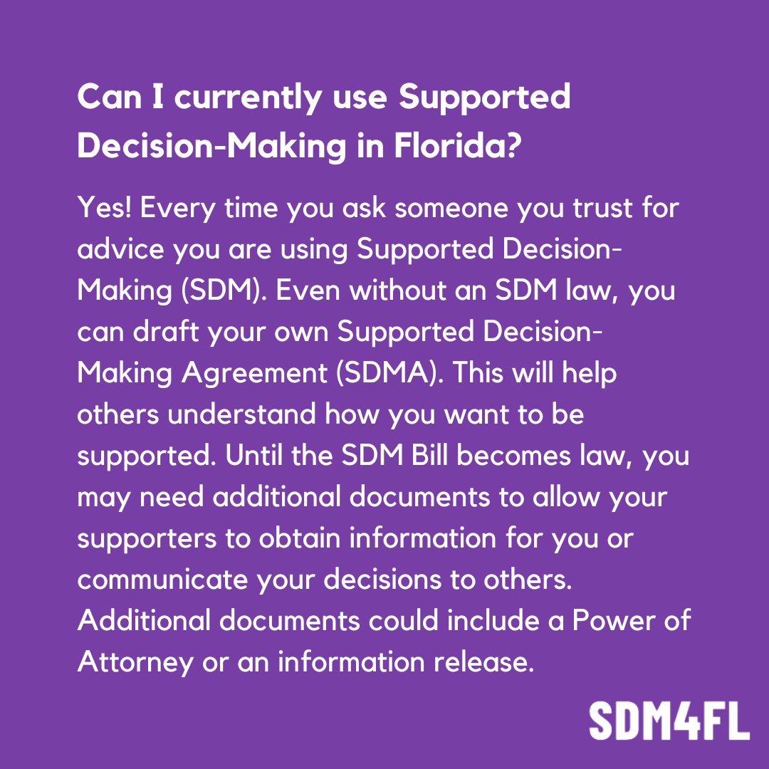 IDecideFL's tweet photo. Even without a Supported Decision-Making law in Florida, you can still draft your own Supported Decision-Making agreement. You can contact Disability Rights Florida  for more information how. 

Link for Disability Rights Florida contact info: https://t.co/sgN8xD3BSo https://t.co/S5i4gVLupH