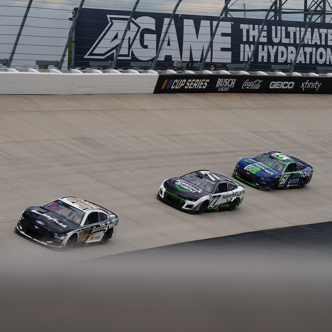 SpireMotorsport's tweet photo. Yesterday's results don't define us. @tydillon got mixed into a mess in his @NationsGuard #77 yesterday, but he's ready to get after it in Kansas! #spiremotorsports #nationsguard #NASCAR #cupseries https://t.co/63jzYaE9A2