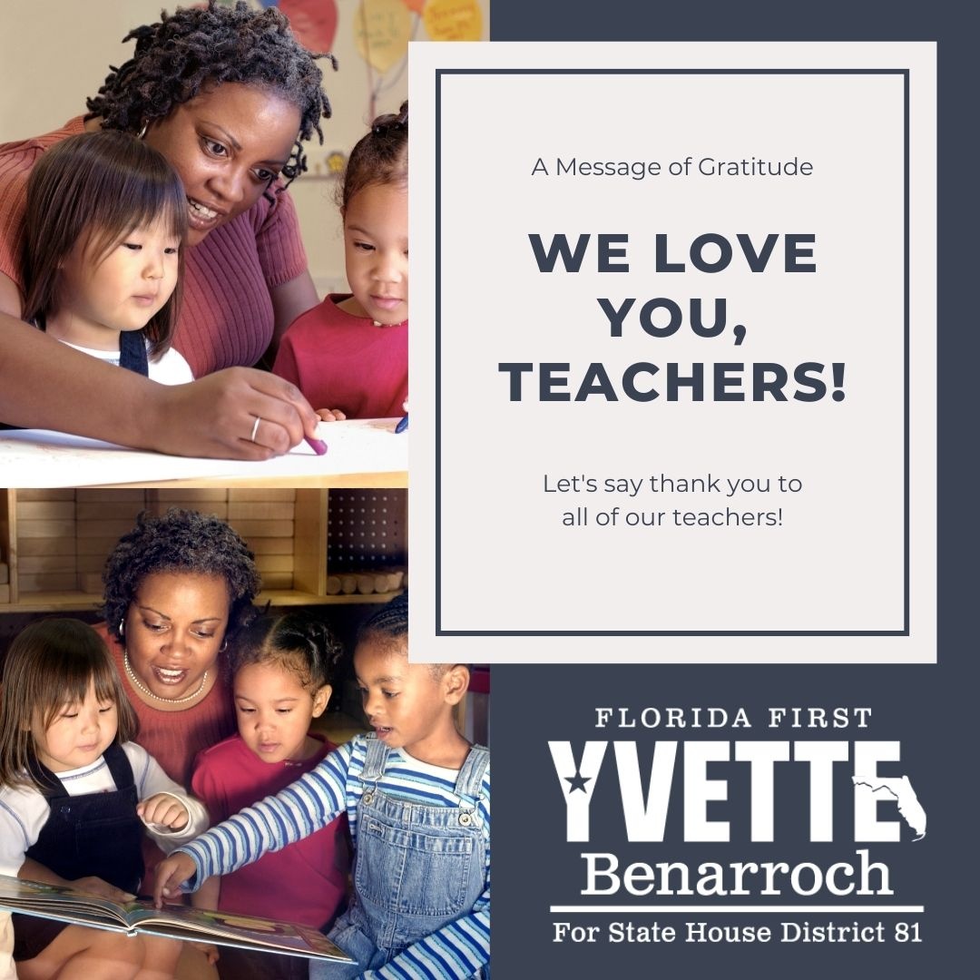 Yvette4FL's tweet photo. Today, on Teacher's Day, we express our deepest gratitude to the incredible educators who devote their lives to molding the minds of our future generations. We recognize and thank you for your immense sacrifice and dedication to our collective cause. We are forever in your debt. https://t.co/9Mz1xC6dd0