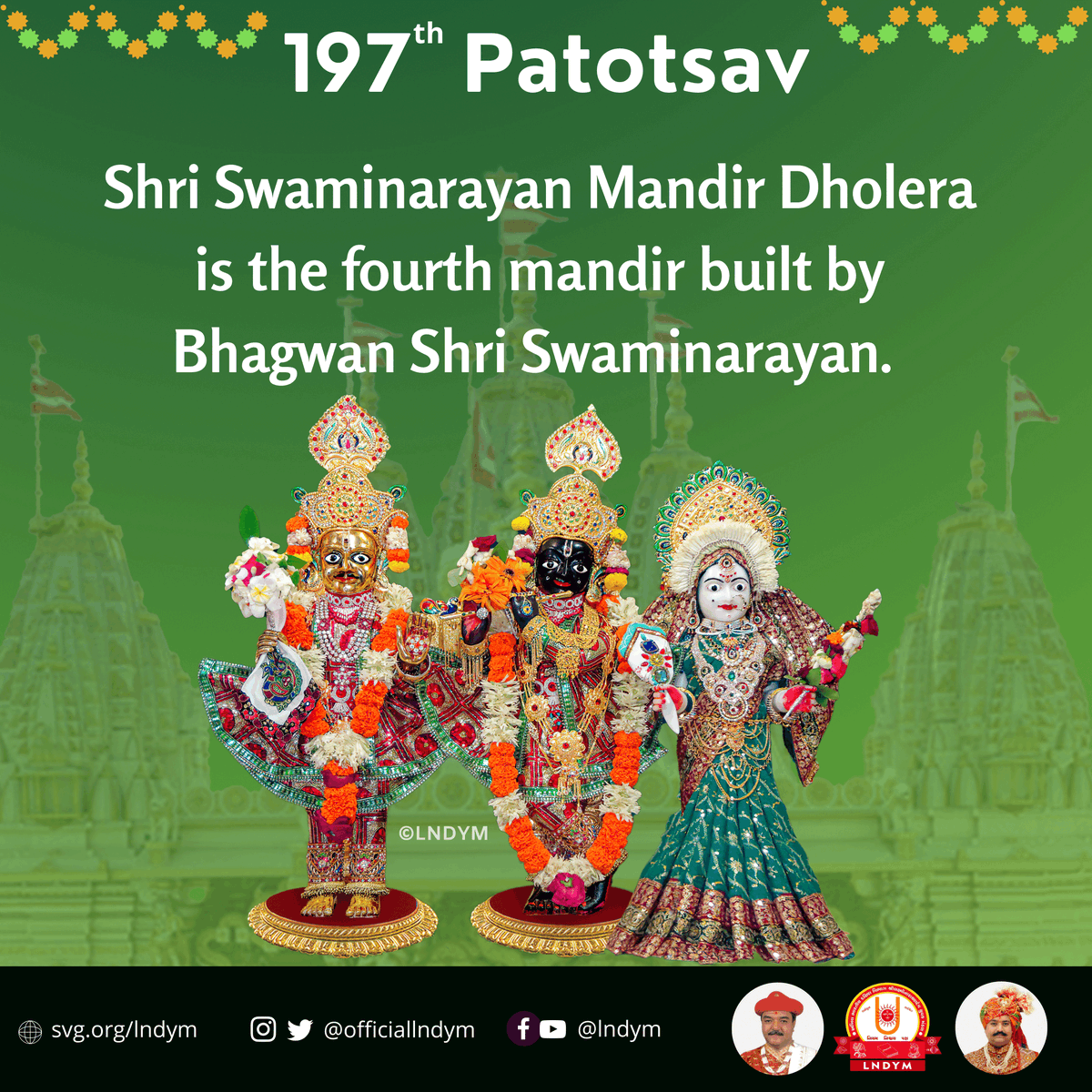 officiallndym's tweet photo. Today is the 197th Patotsav of Shri Madanmohanji Maharaj in Dholera
#Swaminarayan #LNDYM #Dharmakul #VadtalGadi #LNDev #NNDev #Dholera #Madanmohan #Madanmohanji #MadanmohanjiMaharaj https://t.co/ZaDrCjj6nc