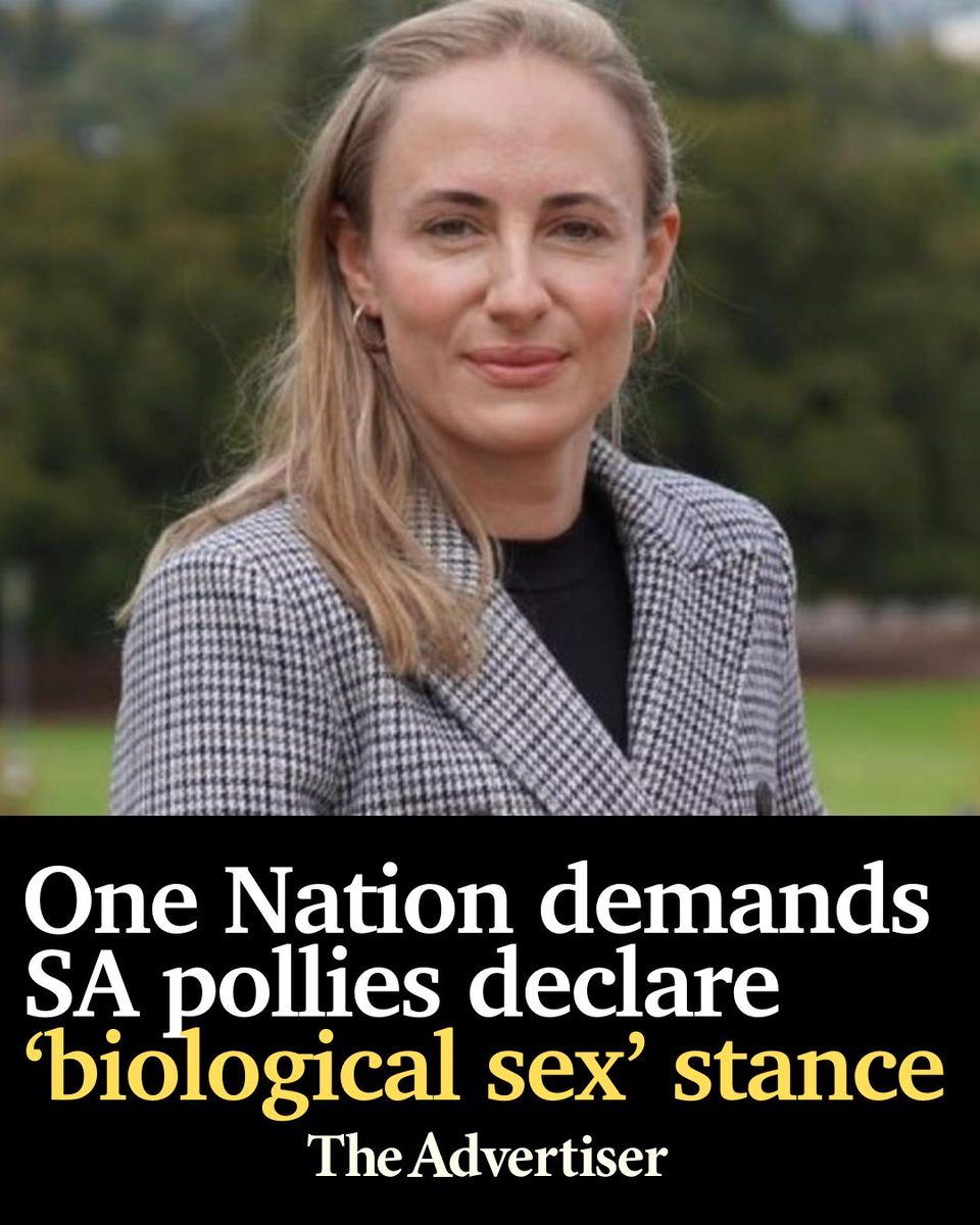 theTiser's tweet photo. South Australia's sole One Nation MP will ask her fellow politicians to declare if they believe there are only two “biological sexes” saying it’s part of their job. Read the story: https://t.co/4pX5fZLqtH What do you think? #saparli #TheAdvertiser https://t.co/ChXMKvVp4q