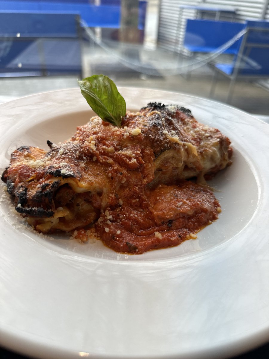 Say hello to May's Pasta of the Month: Our delectable homemade Vegetarian Lasagna! 🌟 Featuring layers of eggplant, artichoke, roasted red peppers, mozzarella &amp; Parmesan cheese, this dish is a true veggie delight! 🍆🌿🌶️🧀 Don't miss out! #PastaOfTheMonth #VegetarianYum