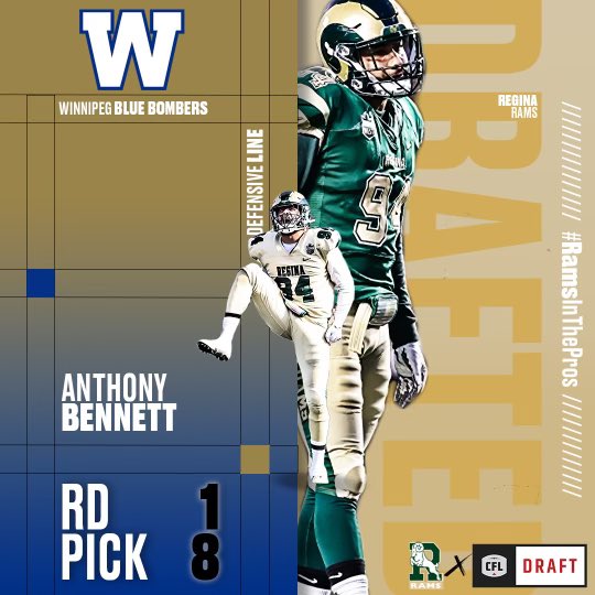 Congratulations to Anthony Bennett! Drafted 8th overall by the Winnipeg Blue Bombers. Good luck in the CFL.