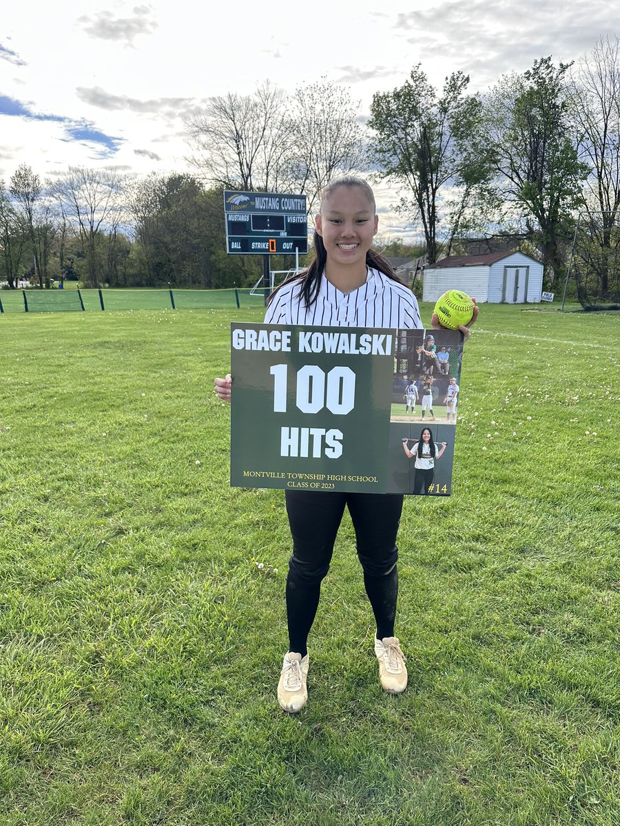 Big shout out to <a href="/GraceKowalski14/">Grace Kowalski</a> smacking a double for her 100 career hit. So proud of you Grace!