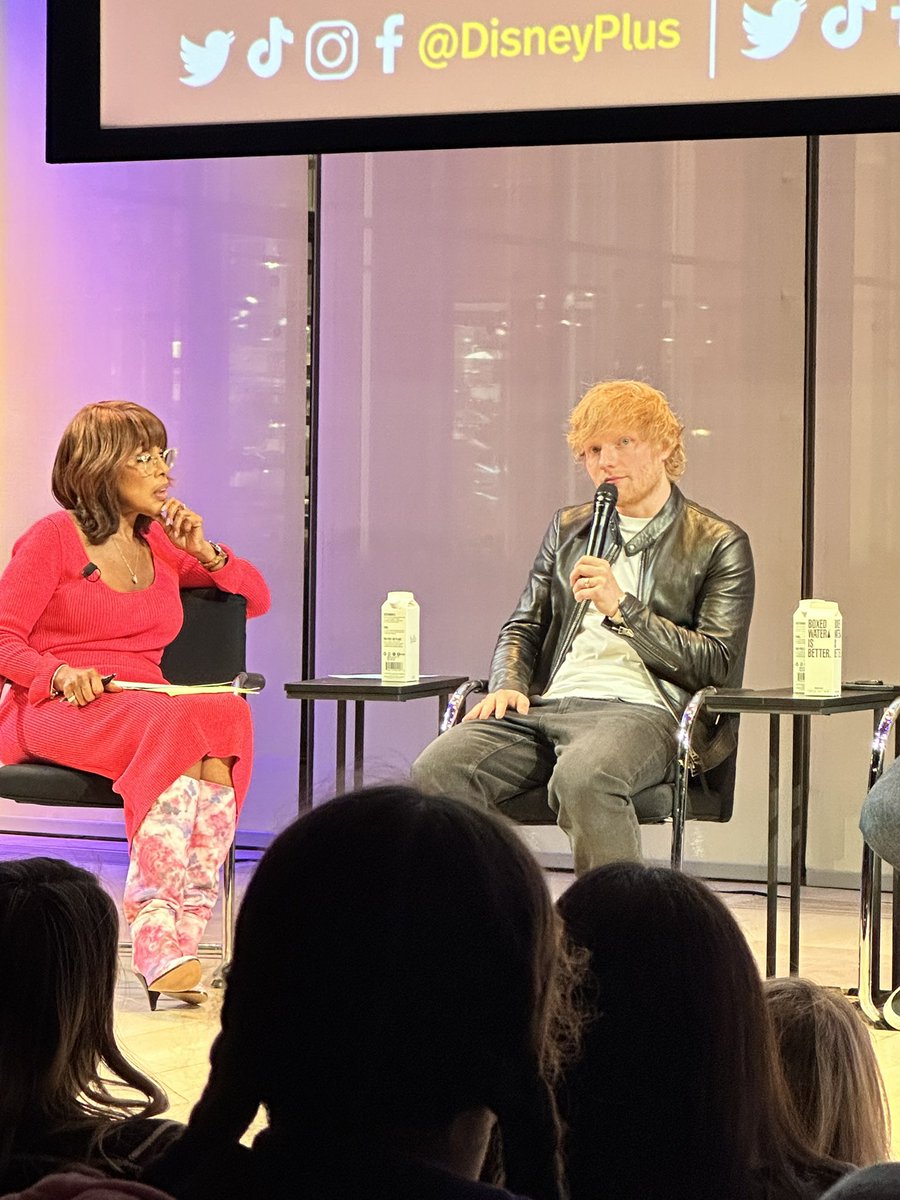 Okay @GayleKing is interviewing @edsheeran right in front of me as we speak….. #TheSumOfItAll @DisneyPlus @AtlanticRecords