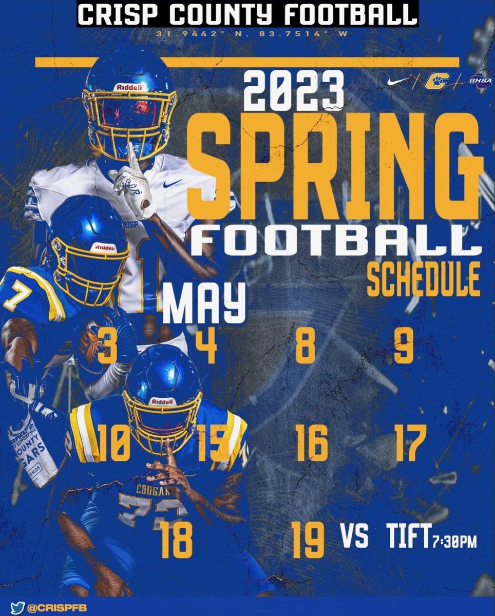 L. Smith (@lsmith_bigcoach) on Twitter photo 1 day til BIG CAT DRILL!!! Get ya popcorn ready!!! Watch the show or be the show!! <a href="/CrispFB/">CrispFootball</a>
#CHOOSETOBEGREAT
#THECOUGARWAY 1 day til BIG CAT DRILL!!! Get ya popcorn ready!!! Watch the show or be the show!! <a href="/CrispFB/">CrispFootball</a>
#CHOOSETOBEGREAT
#THECOUGARWAY