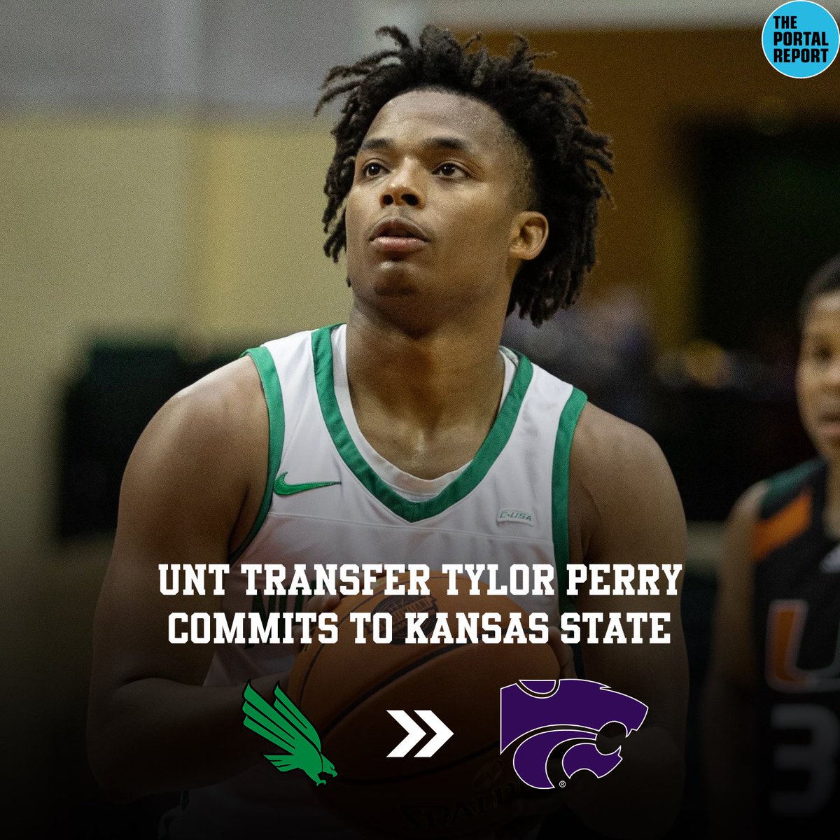 🚨𝗡𝗘𝗪𝗦: UNT transfer Tylor Perry has committed to Kansas State🟣⚪️