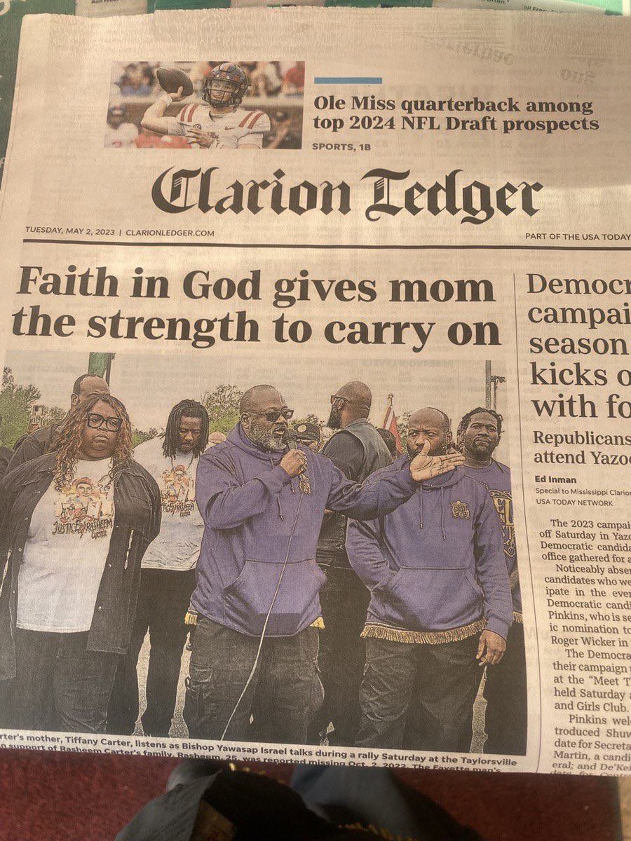 Thank you to the Clarion Ledger for providing the proper coverage on a much needed situation! Also can someone let the @CanaryMission know to report these killers….#RasheemCarter #IUIC