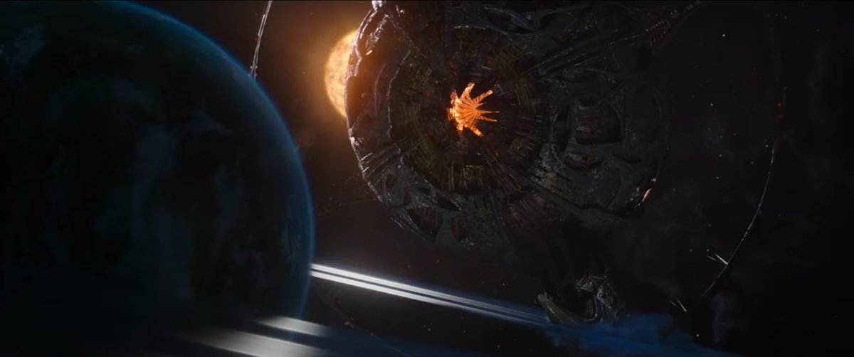 "Well, that was a well needed rest. Haven't had s good one in ages. Wait- why am I detecting a foreign machinery in the area? Better not be a rival company trying to take the planet. But they're using spider robots, or something stupid like a- WHAT IN THE WORLD!?!"

*looks up...*