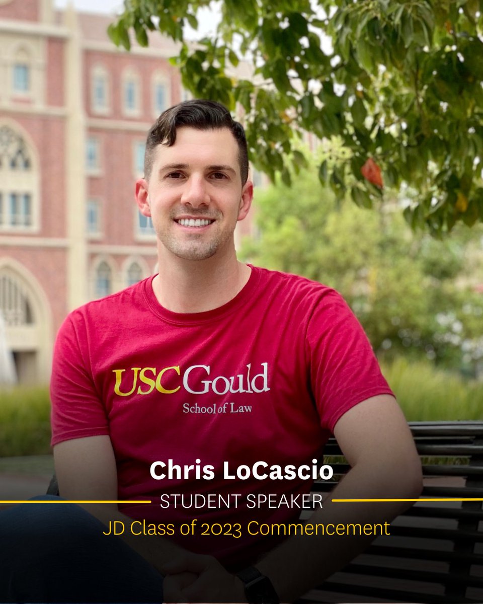 USCGouldLaw's tweet photo. We are pleased to announce our student speakers for commencement: 3L class president Chris LoCascio (JD), Student Bar Association president Christina Mkrtchyan (JD) and Master of Laws in Privacy Law and Cybersecurity student Justin Hung (G&amp;IP). #USCGrad #GouldGrad 🎓 https://t.co/Dn8YW4U0OP