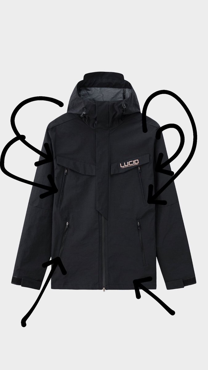 LucidFC's tweet photo. key pieces like Virgil 💨
six pockets, adjustable toggles around neck funnel, and back of hood. enjoy the summer in our most protective layer. #lucidfc https://t.co/wTh88R6Tuc