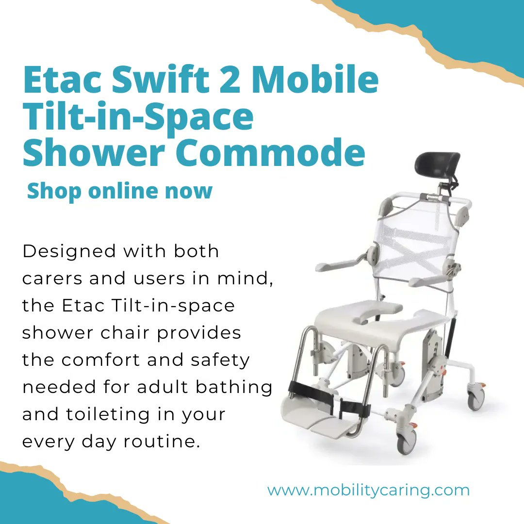 MobilityCaring's tweet image. Make showering and using the bathroom easier with the #EtacSwiftMobile Tilt-in-Space #ShowerCommode! This versatile and durable product features a tilt-in-space function for added comfort and a mobile design for easy maneuverability. buff.ly/2RtXt64 #MobilityCaring