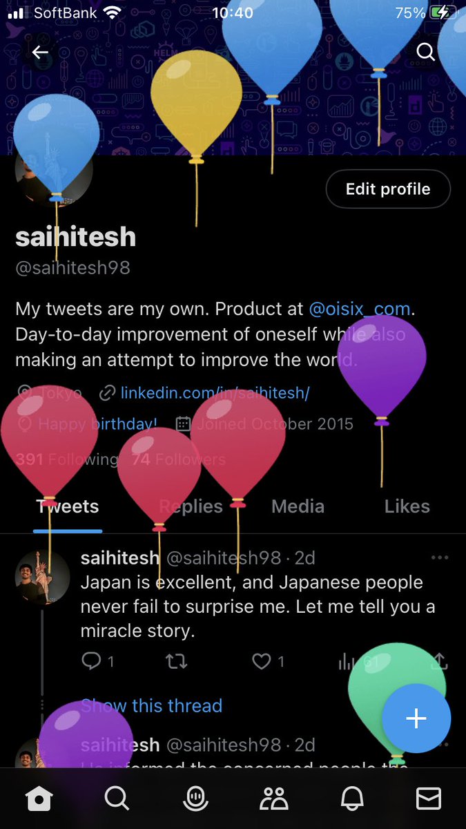 saihitesh98's tweet image. Feeling like a whole adult now that I&apos;m 25. But let&apos;s be real; I still have no idea what I&apos;m doing. #birthdaythoughts 🎈😆

I look forward to learning from my peers/colleagues, as usual, this year also, but with more motivation.