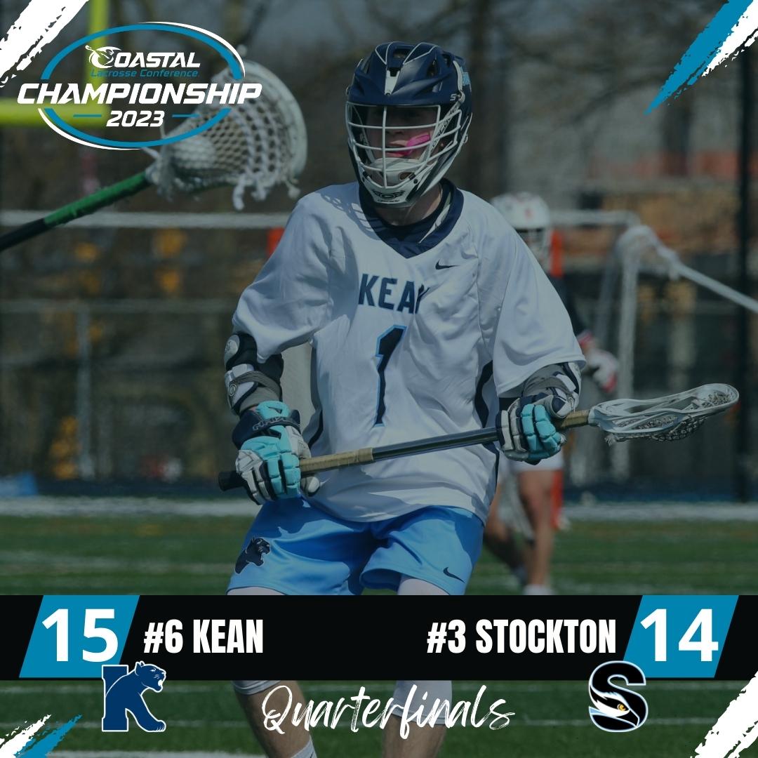 A thriller in Galloway, NJ, as @keanathletics advances to the #CoastalLax semifinals with a 15-14 win! Connor Batjer with 5 points on 2 goals and 3 assists, Nick Thorne with 5 goals.