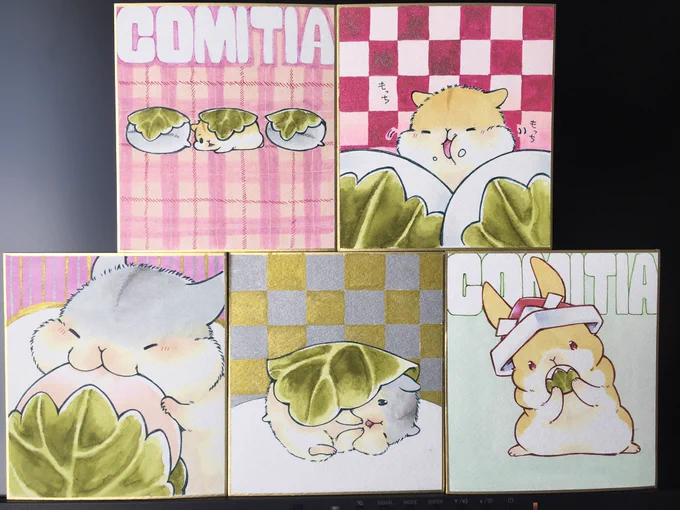 色紙5枚出来ました ちょっとキラキラしてます