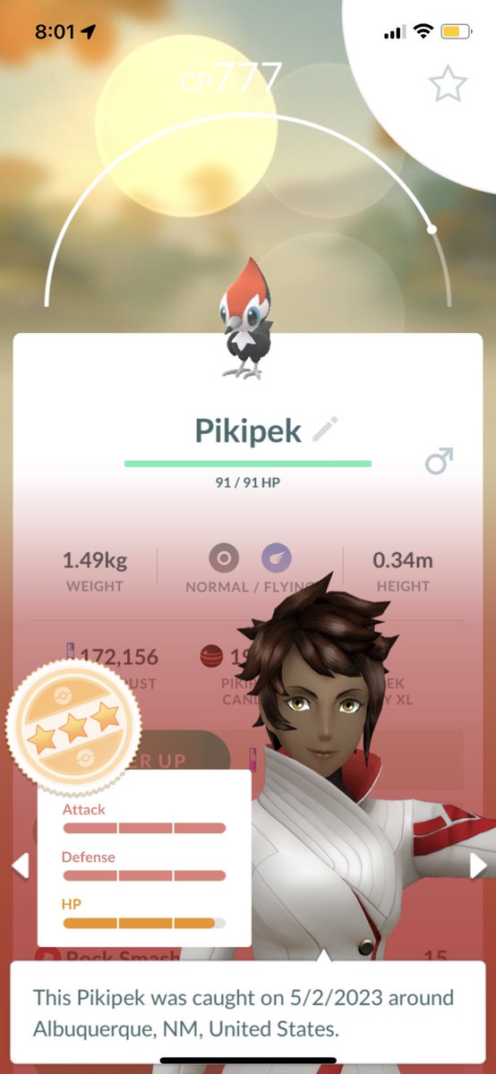 Ktee_baybee's tweet photo. Love when I get a 3 star 777cp! #pokemongo #pokemongomom https://t.co/UETFLYUTJF