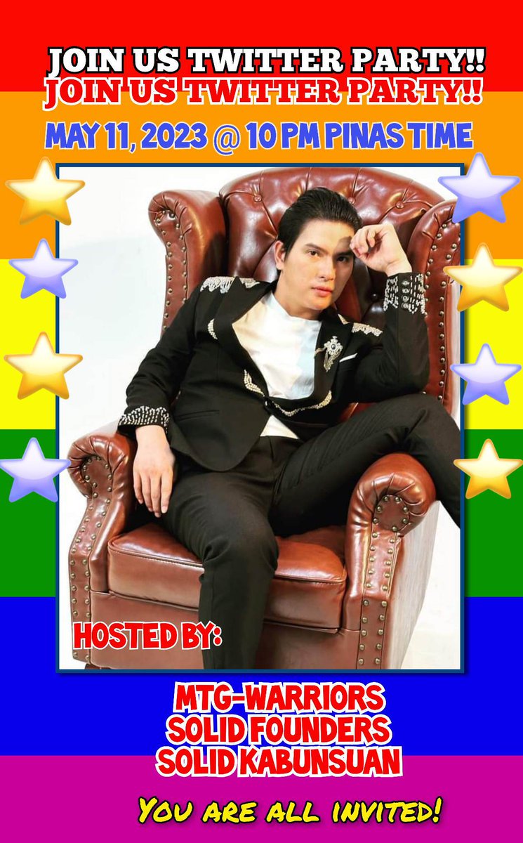 YOU ARE ALL INVITED!!! JOIN US TWITTER PARTY ON MAY 11, 2023 @ 10PM PINAS TIME...MAGHANDA AT MAGSAVE NG MADAMING DRAFTS PARA SA ATING  DARATING NA LABAN SA TWITTER..SUPORTAHAN NATIN ANG ATING NAG IISANG BUNSO Mygz Molino LALABAN AT WALANG ATRASAN
<a href="/everyone/">Everyone</a>