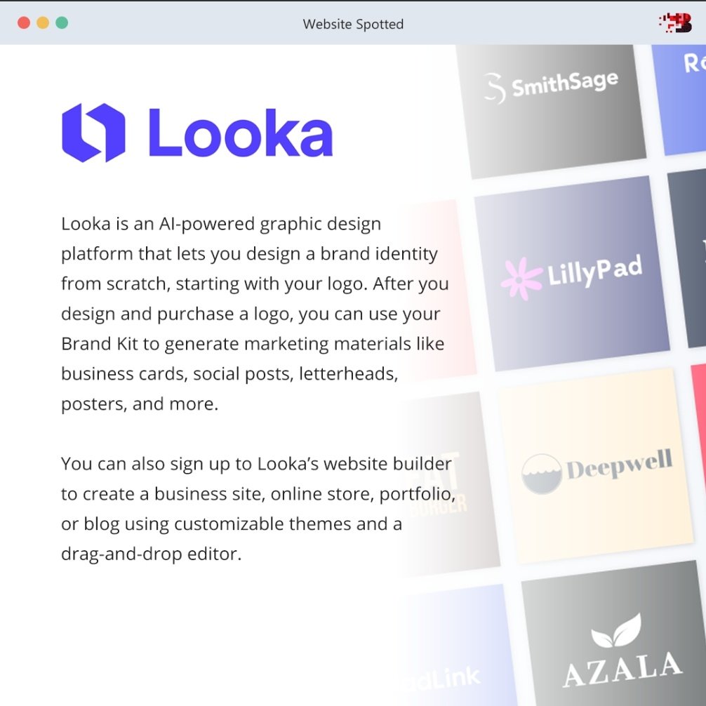 BITSSBU's tweet photo. 𝙇𝙤𝙤𝙠𝙖 𝙬𝙝𝙖𝙩 𝙬𝙚 𝙛𝙤𝙪𝙣𝙙!

Introducing LOOKA, the user-friendly website that lets you create personalized logos and stunning designs in minutes!

Website link: https://t.co/ctIbB325xY https://t.co/rg7Mak1CcC