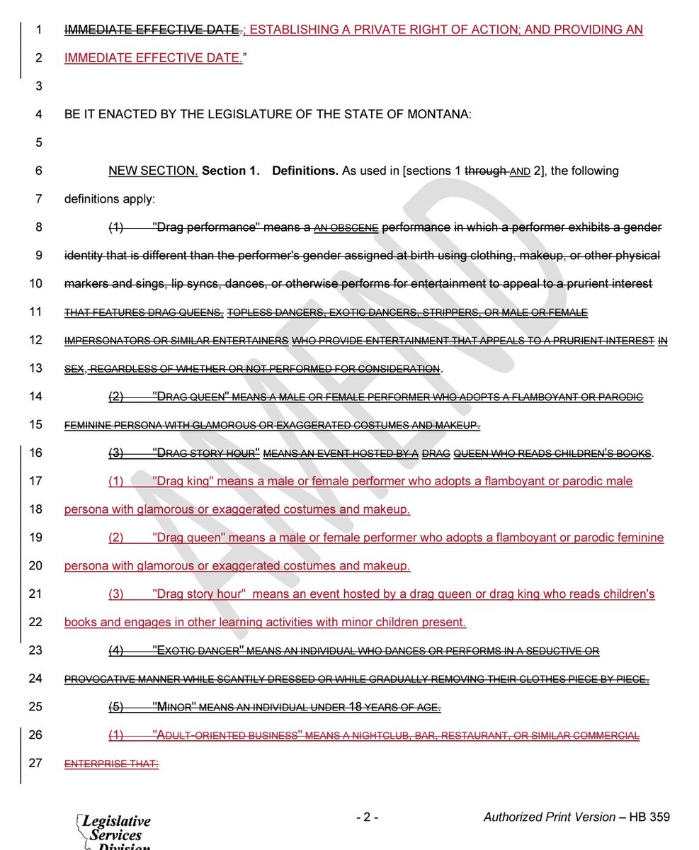 ErinInTheMorn's tweet photo. Montana is the first state to pass a drag ban since Tennessee's law was enjoined in court.

Montana's drag ban targets "elaborate makeup and glamorous costumes"

The bill was passed shortly after Zooey was removed last week.

MT has now adjourned. It heads to the Gov's desk. https://t.co/OcjdaBDz9A