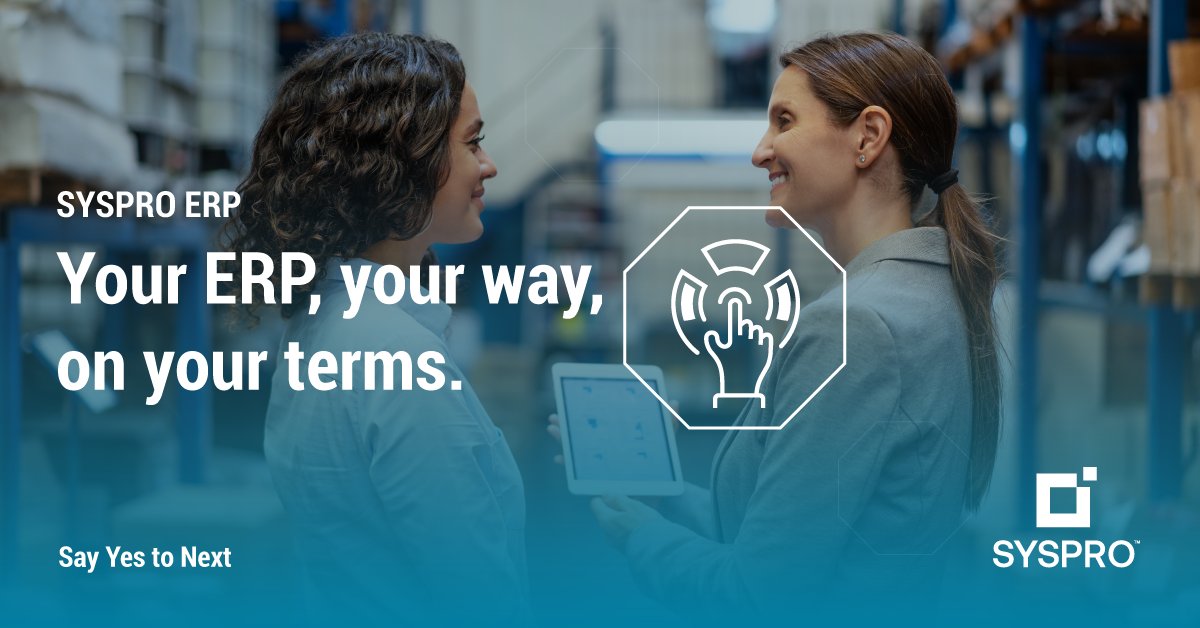 SYSPRO's tweet photo. SYSPRO ERP provides you with the choice & flexibility to run your ERP your way, on your terms. You have the flexibility to choose the deployment that best suits your unique business needs & to choose from emerging disruptive digital technologies https://t.co/H26kRGHE5O #WhySYSPRO https://t.co/ne51BKvnwf