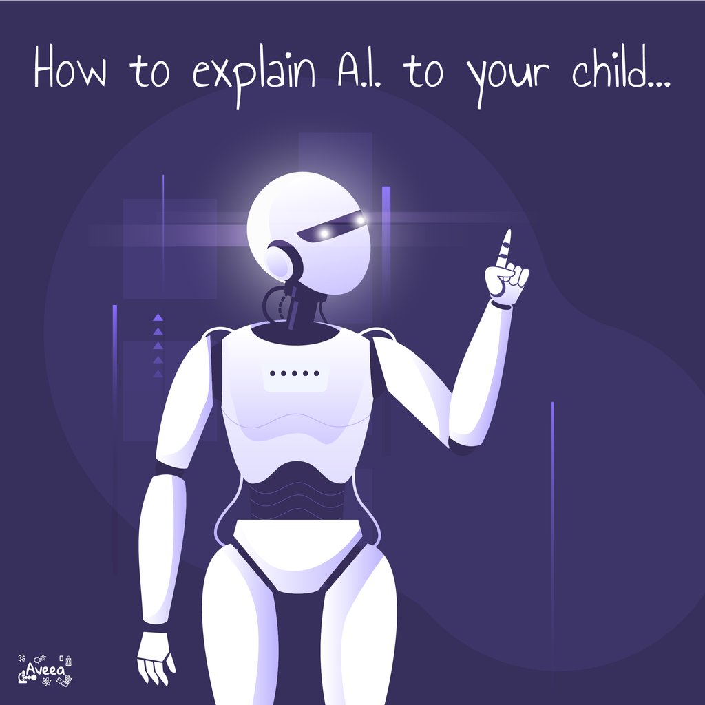 aveea_org's tweet photo. If your child asks you what an A.I. is, what would you tell them? 

A.I. is constantly evolving and who knows what it'll be capable of in the future! That's why we should all do our best to understand it now so that when the time comes, we'll be prepared.

#STEM #AI #robotics https://t.co/ISkllwOwpS