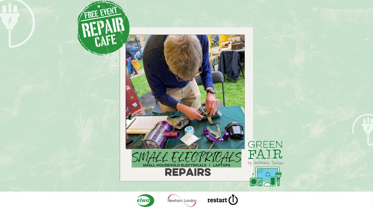 RecycleFYC's tweet photo. Great day of fixing at  Newham's Green Fair on Monday. 
18 electrical items to be repaired! 9 repaired there &amp; then &amp; the 9 suitable for repair with new parts!
Big thanks to restarters Sami and Mike from @RestartProject  https://t.co/oE3aUYxHAu @NewhamRecycles @NewhamLondon https://t.co/bb9QPGJ7am
