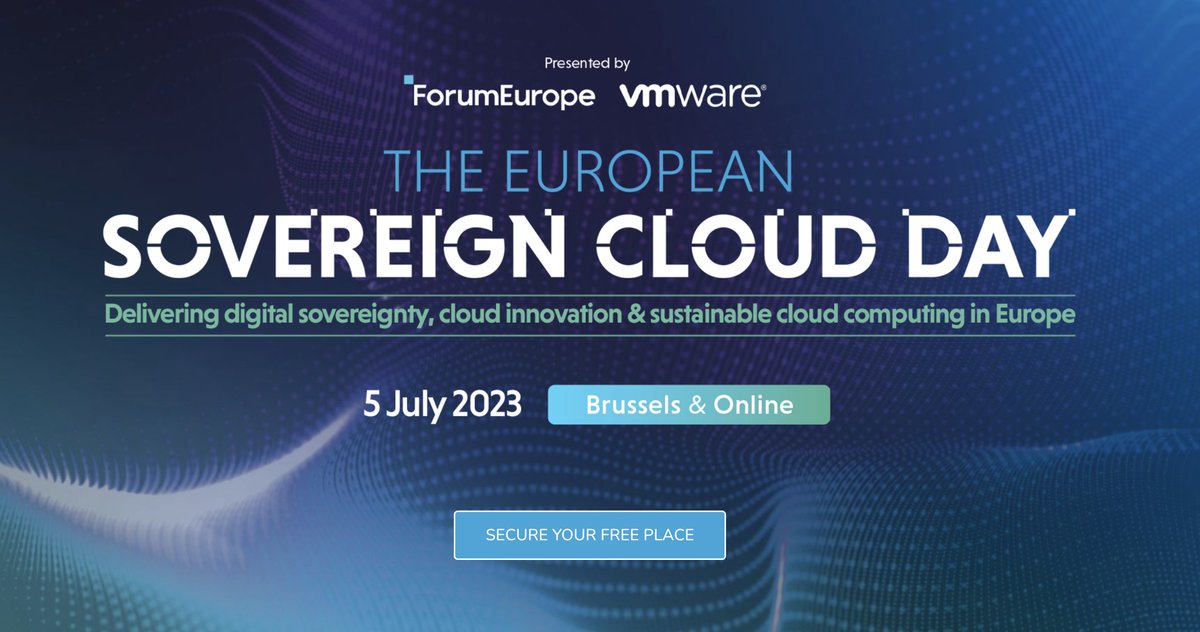 Join the free ‘Sovereign Cloud Day’ event in Brussels on July 5th where end customers, EU delegates, cloud providers, and industry experts will discuss various aspects of sovereign cloud computing.

Registration is now open: ow.ly/B2EN50O4OGG