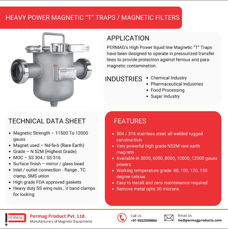 PermagP's tweet photo. To know more about Magnetic t trap, click here

https://t.co/VuGkepCy9s

#MagneticEquipment #MagneticSeparation #PermagProducts #MagneticSeparator #MagneticFilter #Magneticttrap https://t.co/2rYeTzrHbn