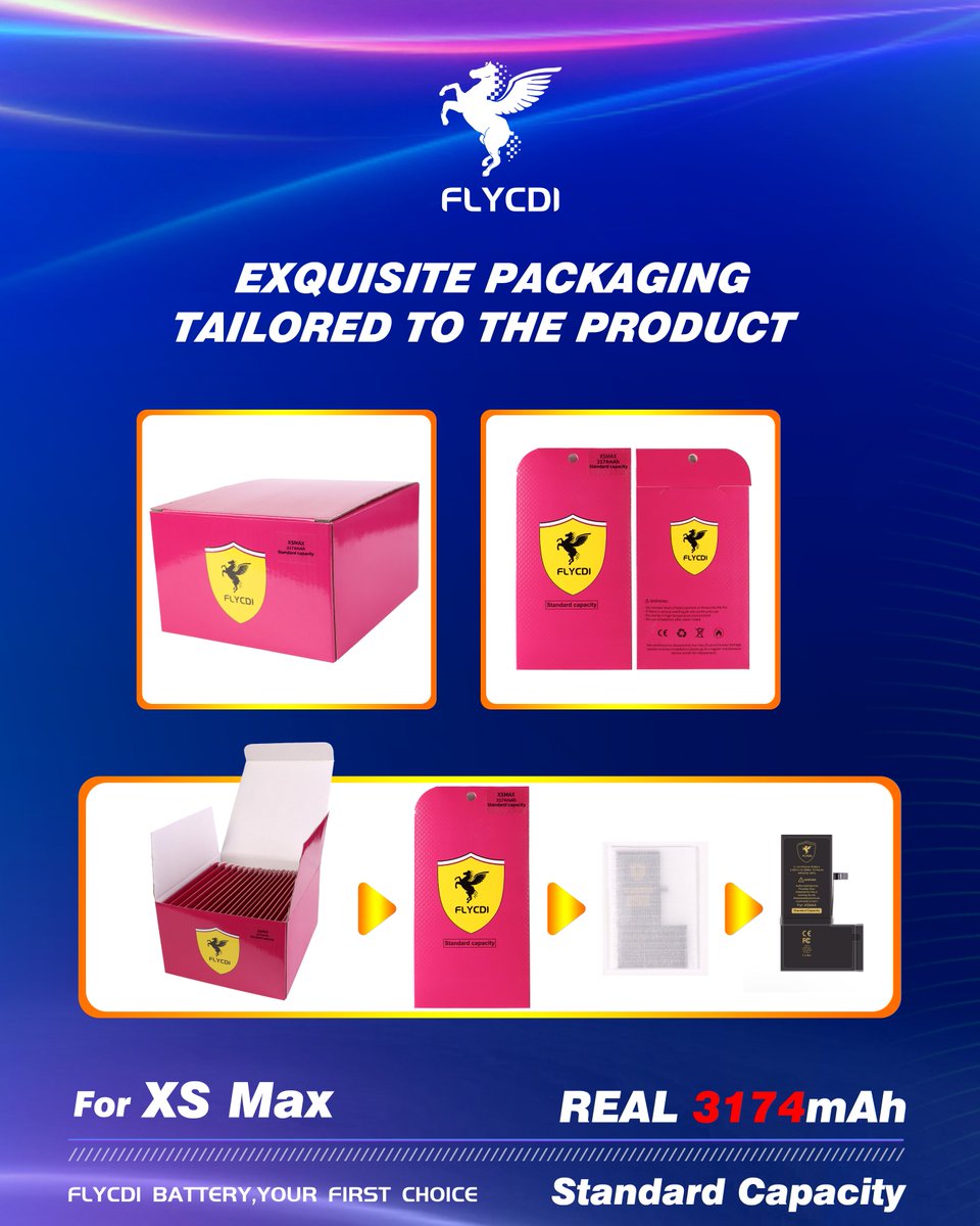 FLYCDI's tweet image. FLYCDI Battery For XS MAX- standard capacity Battery 
✅High Cycle Materials
✅Intelligent Chip
✅Easy Installation
✅Original Quality Durable Endurance
#flycdi #battery  #standardcapacity #exquisitepackaging #FYP  #phonerepair #batteryrepair #batteryreplacement