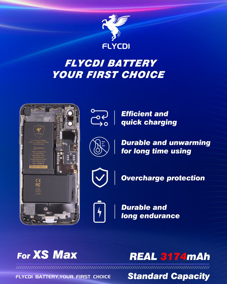FLYCDI's tweet image. FLYCDI Battery For XS MAX- standard capacity Battery 
✅High Cycle Materials
✅Intelligent Chip
✅Easy Installation
✅Original Quality Durable Endurance
#flycdi #battery  #standardcapacity #exquisitepackaging #FYP  #phonerepair #batteryrepair #batteryreplacement