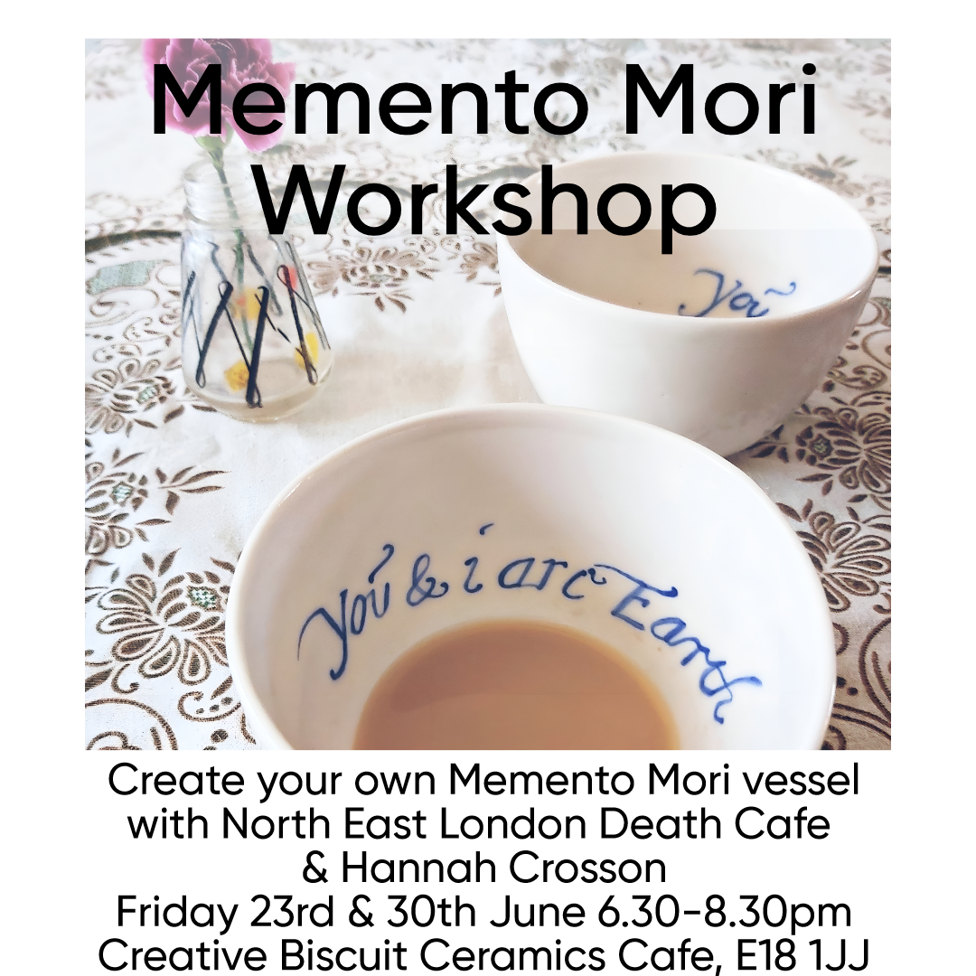Creating Conversations CIC (@deathdyinggrief) on Twitter photo Join me and artist Hannah Crosson over two evenings <a href="/creativebiscuit/">Creative Biscuit</a> in South Woodford to talk about death & mortality and create your own Memento Mori …ri-workshop-june2023.eventbrite.co.uk
#southwoodford #death #mortality #grief #deathpositive #redbridge #wanstead #dyingmatters #London Join me and artist Hannah Crosson over two evenings <a href="/creativebiscuit/">Creative Biscuit</a> in South Woodford to talk about death & mortality and create your own Memento Mori …ri-workshop-june2023.eventbrite.co.uk
#southwoodford #death #mortality #grief #deathpositive #redbridge #wanstead #dyingmatters #London