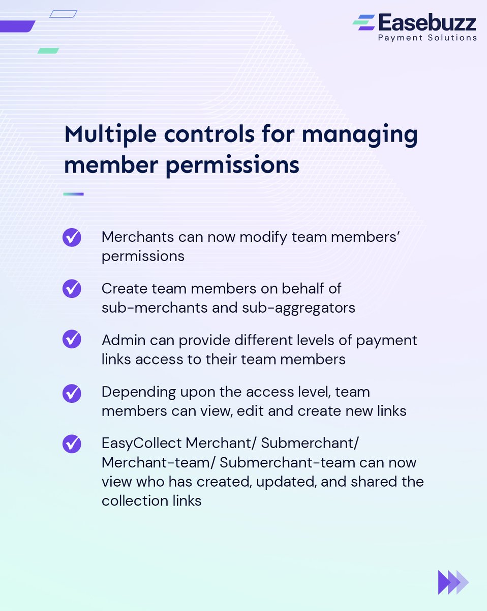 Easebuzz's tweet image. EasyCollect now offer multiple user access controls and help you manage member permissions.

#DigitalPayments #EasyCollect #UserControls #Easebuzz