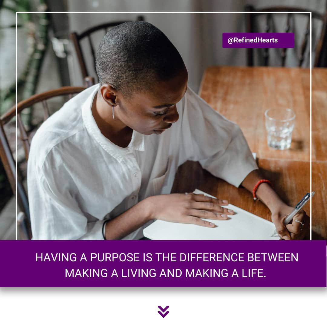Purpose is when you know and understand what you were born to accomplish.