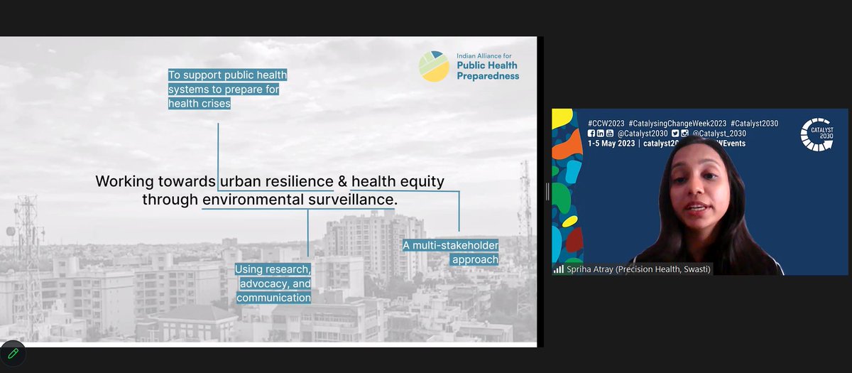 Precisi0nHealth's tweet image. #CatalysingChangeWeek2023 | Environmental #surveillance: The Future of #healthequity in Asian Cities

@sprihaatray1994 shares Alliance's vision with focus on solving for health equity thru science of #environmentalsurveillance &amp;amp; supporting existing public health systems
