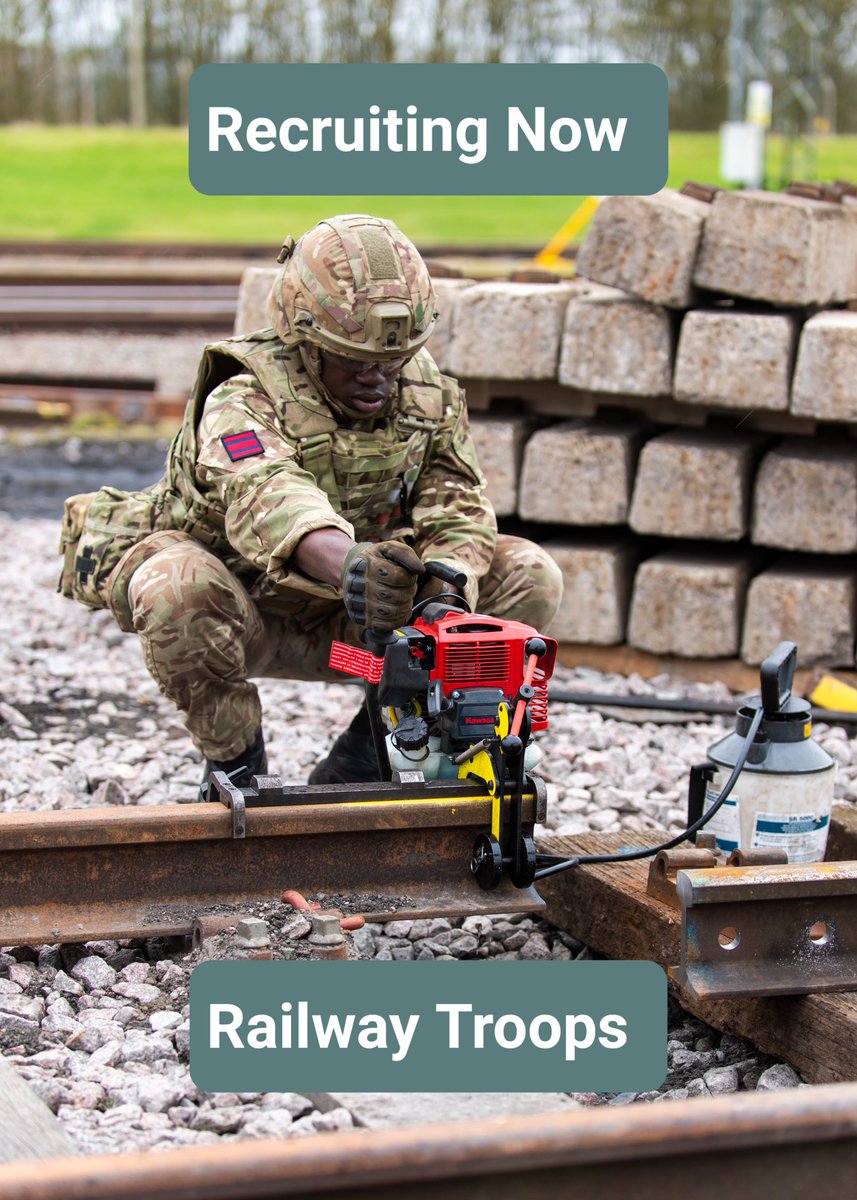 We are recruiting now; seeking Rail industry infrastructure & operations professionals / heritage railway sector to become reservist military railway engineers. Apply to 170engr-ar-recruiting@mod.gov.uk
#bemore #railwaysoldiers #proudsappers #armyreserve