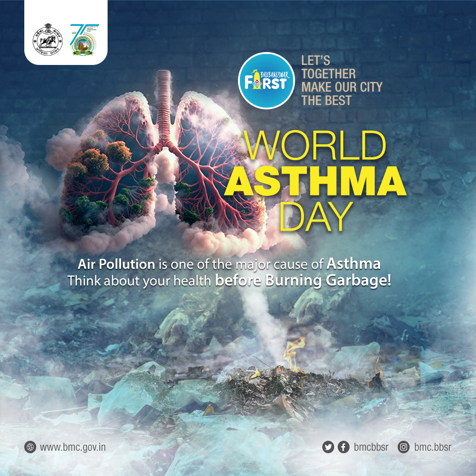 bmcbbsr's tweet photo. On this #WorldAsthmaDay we urge everyone to think about ways to #StopAirPollution.
Burning garbage is one of the major causes of #AirPollution, act now before it's late.
#AsthmaDay #StopBurningGarbage
#BhubaneswarFirst https://t.co/hbla3SkLRM