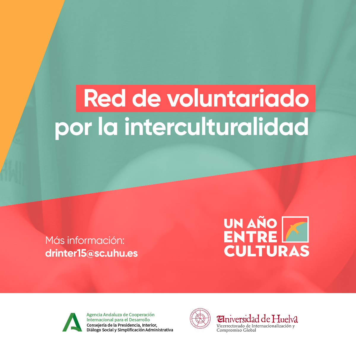 ¡Apúntate a la Red de Voluntariado Universitario por la Interculturalidad! 🥰

¿Te unes a dinamizar y salvaguardar la interculturalidad? 

👉 Consultas a drinter15@sc.uhu.es 
👉 bit.ly/3ZrfbUv 

#RRIIUHU #UHU #Huelva #UnAñoEntreCulturas