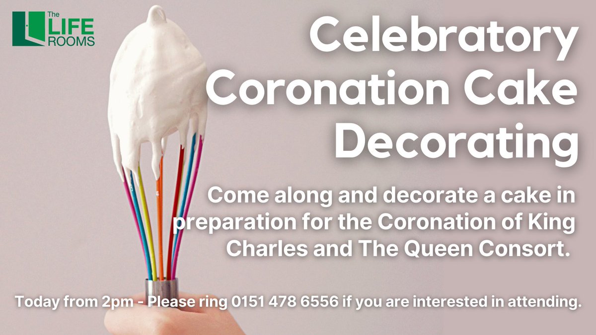 Celebrate the Coronation of King Charles III and the Queen Consort with The Life Rooms at our #Coronation cake decorating event! 🧁💂‍♂️👑 Join in with the #CoronationCelebrations from 2pm at either The Life Rooms Southport, or The Life Rooms Walton 🎉